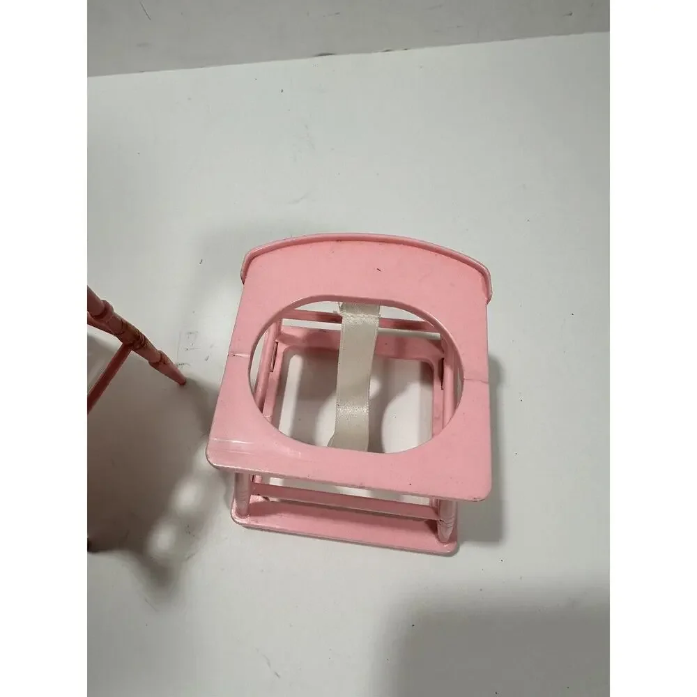 VTG 1988 Galoob Bouncin Baby Doll Pink Plastic Walker‎ w/ wheels + Chair